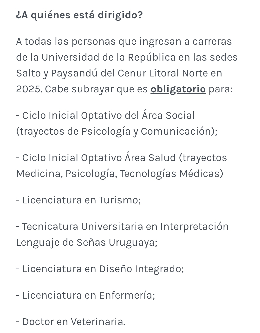 Ivu obligatorio para: