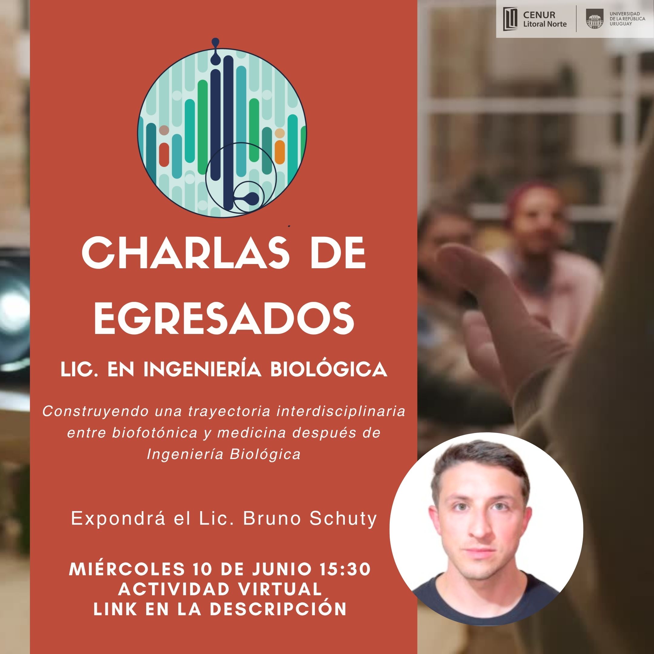 Flyer para charla de egresados.